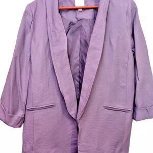Lauren Conrad Women's open front blazer gray 3/4 sleeve size m